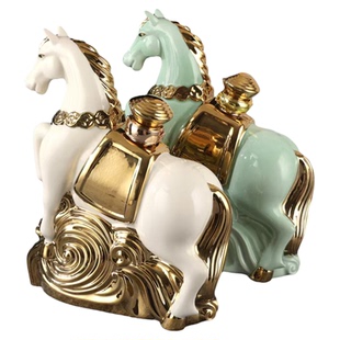 景德镇陶瓷酒瓶5斤空瓶子生肖酒罐马到成功摆件高档容器礼盒套装