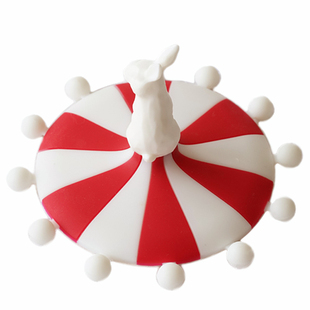 硅胶杯盖马戏团动物francfranc创意可爱兔子通用万能马克水杯盖子