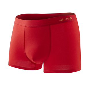 红豆红色暖感纱本命年内裤鸿运全家福男女款平角短裤马年新款袜子