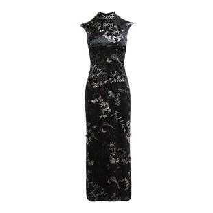 酒午自制【迷蝶香】国风竹叶旗袍连衣裙春夏新款修身包臀中长裙女