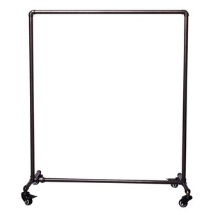 服装展示架水管龙门架铁艺落地架带滑轮铁衣架室内晾衣架简易货架