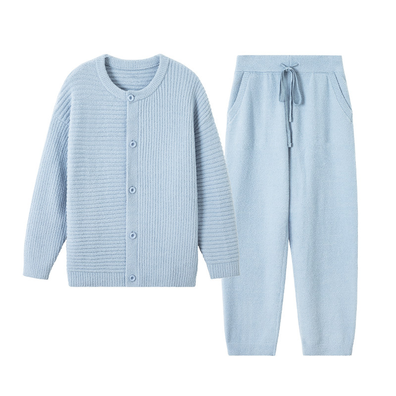 sofu软糯半边绒家居服睡衣套装女