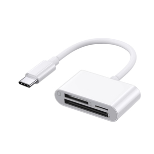 佰通适用于iPhone读卡器Type-c双头线sd/tf卡USB三合一OTG转接线