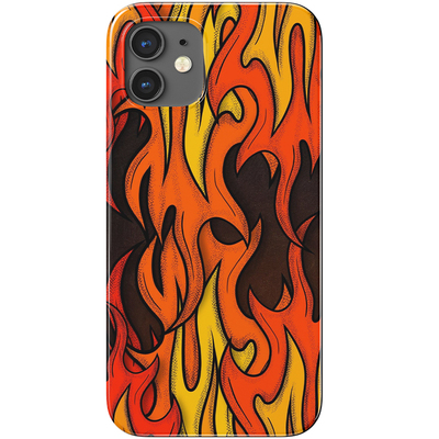 个性火焰纹理美式涂鸦手机壳防摔