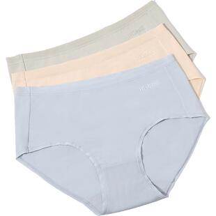 夏娃之秀3条装中腰内裤女秋冬薄款透气舒适包臀臀亲肤三角裤