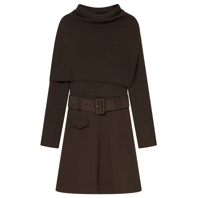 Goodland美地女装法式斗篷针织连衣裙短款2025秋新品LC35306487