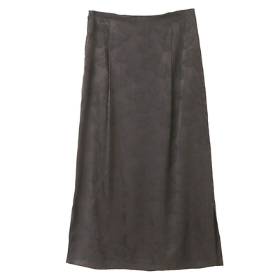 棉叙新中式高腰提花开衩半裙