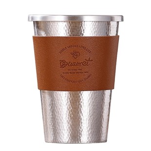 咖啡银杯999纯银茶杯可乐水杯大容量主人杯马克杯户外随身吸管杯