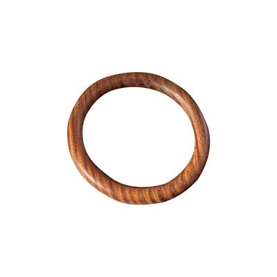 复古民族风天然檀木素圈细手镯子