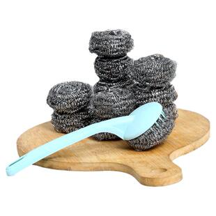 带手柄铁丝球钢丝球大号不锈钢清洁球不伤手家用厨房刷锅洗碗工具