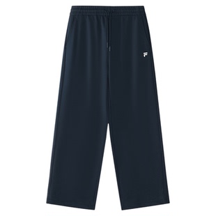 FILA FUSION斐乐针织女裤长裤2026春季新年红色阔腿裤休闲运动裤