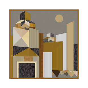 莨丝集/COO²N 桑蚕丝大方巾真丝巾围巾几何苏博之夜F-YT-8802