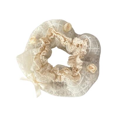 法式蕾丝花朵大肠发圈女