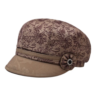 老人帽子女春秋季奶奶薄款鸭舌帽中老年人妈妈时尚洋气老太太布帽