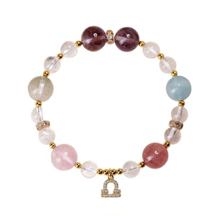 【堆金积玉】天然水晶多宝十二星座镶钻手链转运守护黄晶紫晶手串