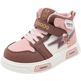 巴布豆童鞋女童板鞋2025新款秋冬款女孩加绒二棉鞋冬季儿童运动鞋