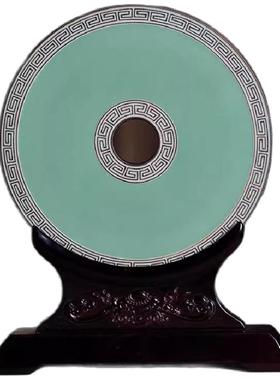 龙泉青瓷玉璧摆件中式办公家居装饰工艺品纯手工摆盘高端礼品盒装