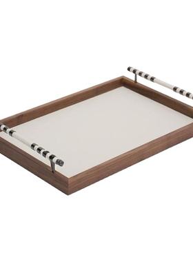 中古书房样板间客厅杂志马毛托盘黄铜果盘装饰摆件陶瓷苔藓盆栽