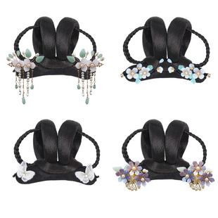 古风汉服儿童假发可爱芊芊发髻古装女童百搭常用流苏发夹造型发饰