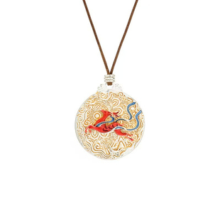 珐琅彩描金敦煌飞天鹿吊坠项链女国风吉祥纯银挂坠送女友新年礼物
