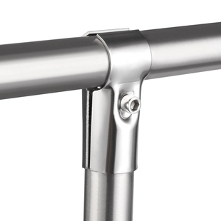 25不锈钢管连接件晾衣架配件展架紧固件接头货架固定件两通组装