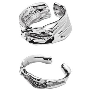 VOYAGE高级感戒指不规则小众设计开口戒女男潮牌男士男款食指套戒