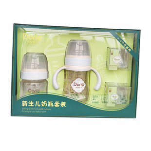 多吉宝贝新生儿奶瓶礼盒套装玻璃90mlPPSU180ml防胀气防呛正品