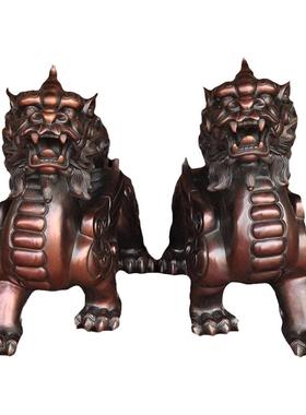貔貅摆件招财镇宅纯铜一对公母