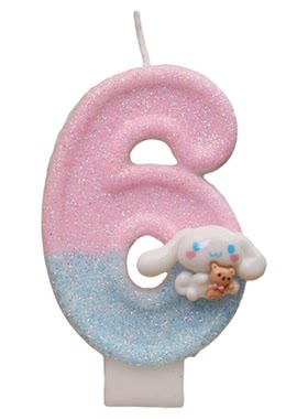 卡通玉桂狗数字蜡烛生日蛋糕装饰