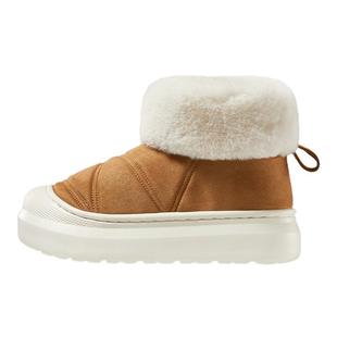 朴西厚底雪地靴女防滑冬季保暖外穿加绒加厚毛绒中筒绒面棉鞋女款