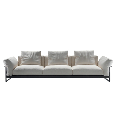 悠云意式极简全真皮羽绒沙发