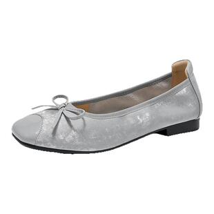 戈美其法式蝴蝶结浅口单鞋女2025夏秋季温柔晚晚风平底百搭蛋卷鞋