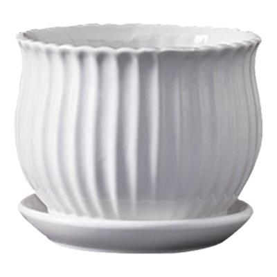 花盆陶瓷多肉花盆白色简约特价清仓小大特大号带托盘家用绿萝吊兰