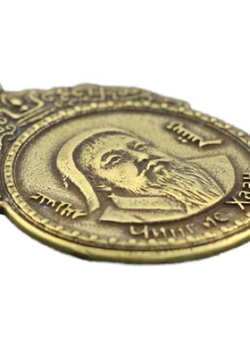 纯铜成吉思汗头像吊坠蒙古挂饰