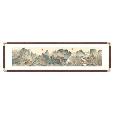 办公室新中式山水画装饰画书房