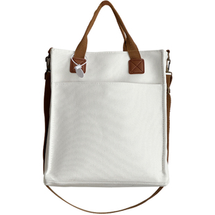 原创自制加厚帆有型文艺休闲通勤布大学生容量单肩手提斜挎包包