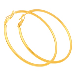 古法沙金耳饰搭扣大圆圈耳环铜镀金假黄金女款耳圈防过敏久不掉色