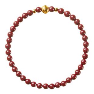 普陀山朱砂手链礼物女款黄金足金金珠3D原矿帝王紫金砂手串正品