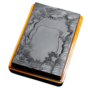 国家非遗 安徽可研墨砚台高档歙砚名师带盖老坑非端砚不干墨天然原石磨墨书法专用文房四宝黑龙尾礼盒装送礼