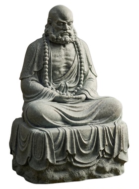 青砂石达摩摆件禅意中式佛像摆件客厅茶桌鱼缸花盆装饰