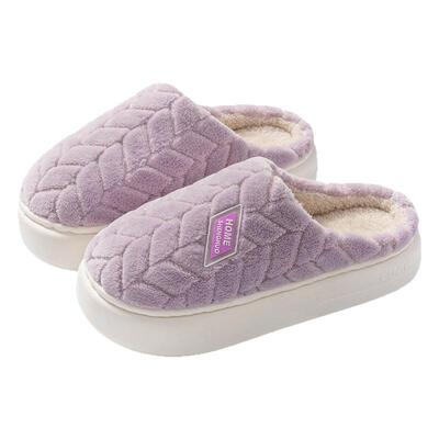 秋冬季居家用室内加厚底家居情侣可爱保暖厚底冬天毛绒女棉拖鞋男