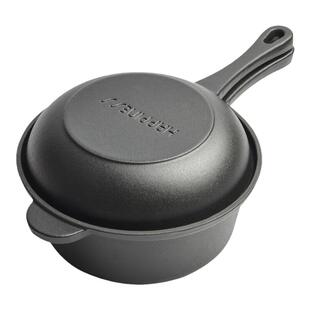 小幸福铸铁18cm两用锅无涂层不生锈珐琅锅厨房两用煎锅小汤锅