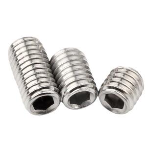 304不锈钢凹端紧定机米螺丝无头内六角螺钉顶丝止付基米M1.6-M12