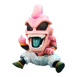 动漫q版七龙珠竖中指恶搞生气 魔布欧沙鲁手办模型车载装饰摆件