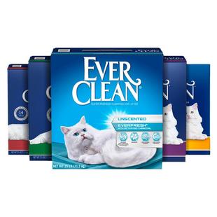 EverClean铂钻猫砂25磅蓝白标红绿紫金家用猫厕所除臭膨润土矿石