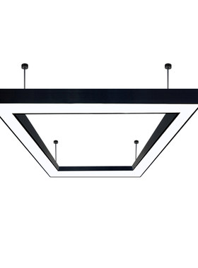 定制无缝拼接LED长条灯办公室健身房吊灯商场大厅展厅工业风灯具