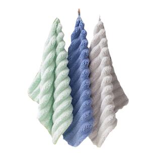 三利擦手毛巾挂式吸水速干抗菌方巾厨房卫生间家用小毛巾洗脸毛巾