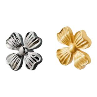 创意个性铜拉丝衣柜门把手抽屉五金橱柜北欧金色四叶草拉手儿童房