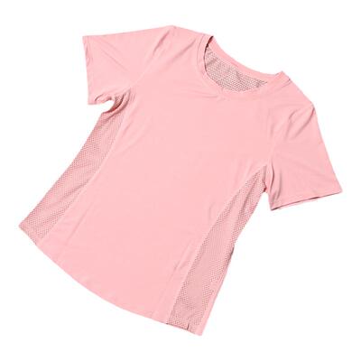 透气吸汗女网眼半袖瑜伽T恤