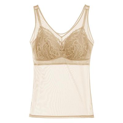 背心女蕾丝吊带胸垫一体罩杯打底